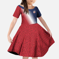Custom USA Soccer Spirit Family Matching Long Sleeve Bodycon Dress and Hawaiian Shirt Abstract Stars Style - Wonder Print Shop