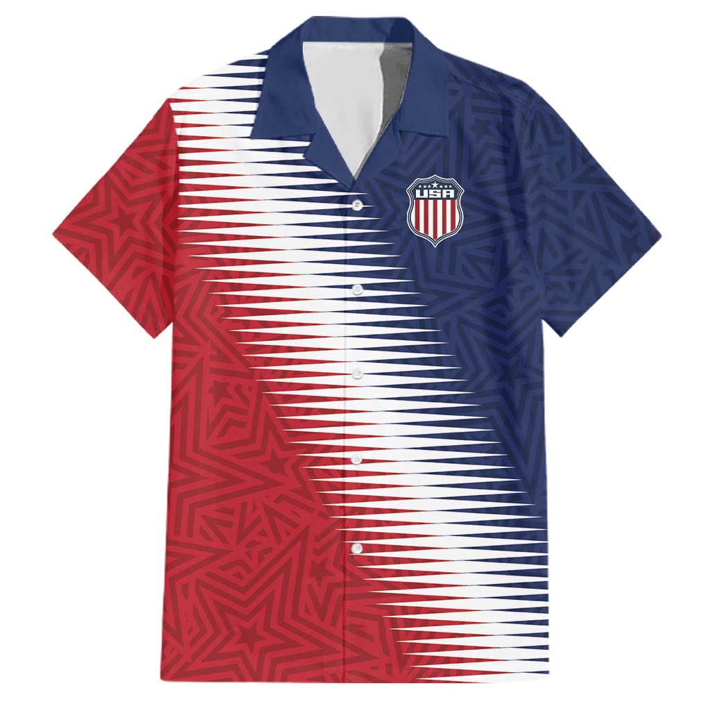 Custom USA Soccer Spirit Family Matching Mermaid Dress and Hawaiian Shirt Abstract Stars Style - Wonder Print Shop