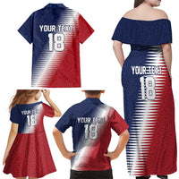 Custom USA Soccer Spirit Family Matching Off Shoulder Maxi Dress and Hawaiian Shirt Abstract Stars Style - Wonder Print Shop
