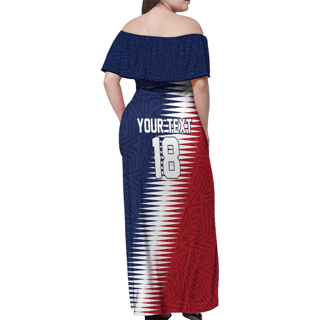 Custom USA Soccer Spirit Family Matching Off Shoulder Maxi Dress and Hawaiian Shirt Abstract Stars Style - Wonder Print Shop