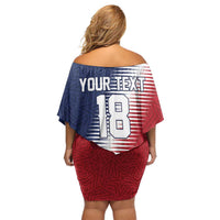 Custom USA Soccer Spirit Family Matching Off Shoulder Short Dress and Hawaiian Shirt Abstract Stars Style - Wonder Print Shop
