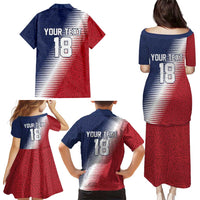 Custom USA Soccer Spirit Family Matching Puletasi and Hawaiian Shirt Abstract Stars Style - Wonder Print Shop