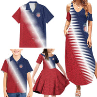 Custom USA Soccer Spirit Family Matching Summer Maxi Dress and Hawaiian Shirt Abstract Stars Style - Wonder Print Shop