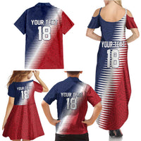 Custom USA Soccer Spirit Family Matching Summer Maxi Dress and Hawaiian Shirt Abstract Stars Style - Wonder Print Shop
