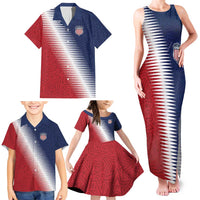 Custom USA Soccer Spirit Family Matching Tank Maxi Dress and Hawaiian Shirt Abstract Stars Style - Wonder Print Shop