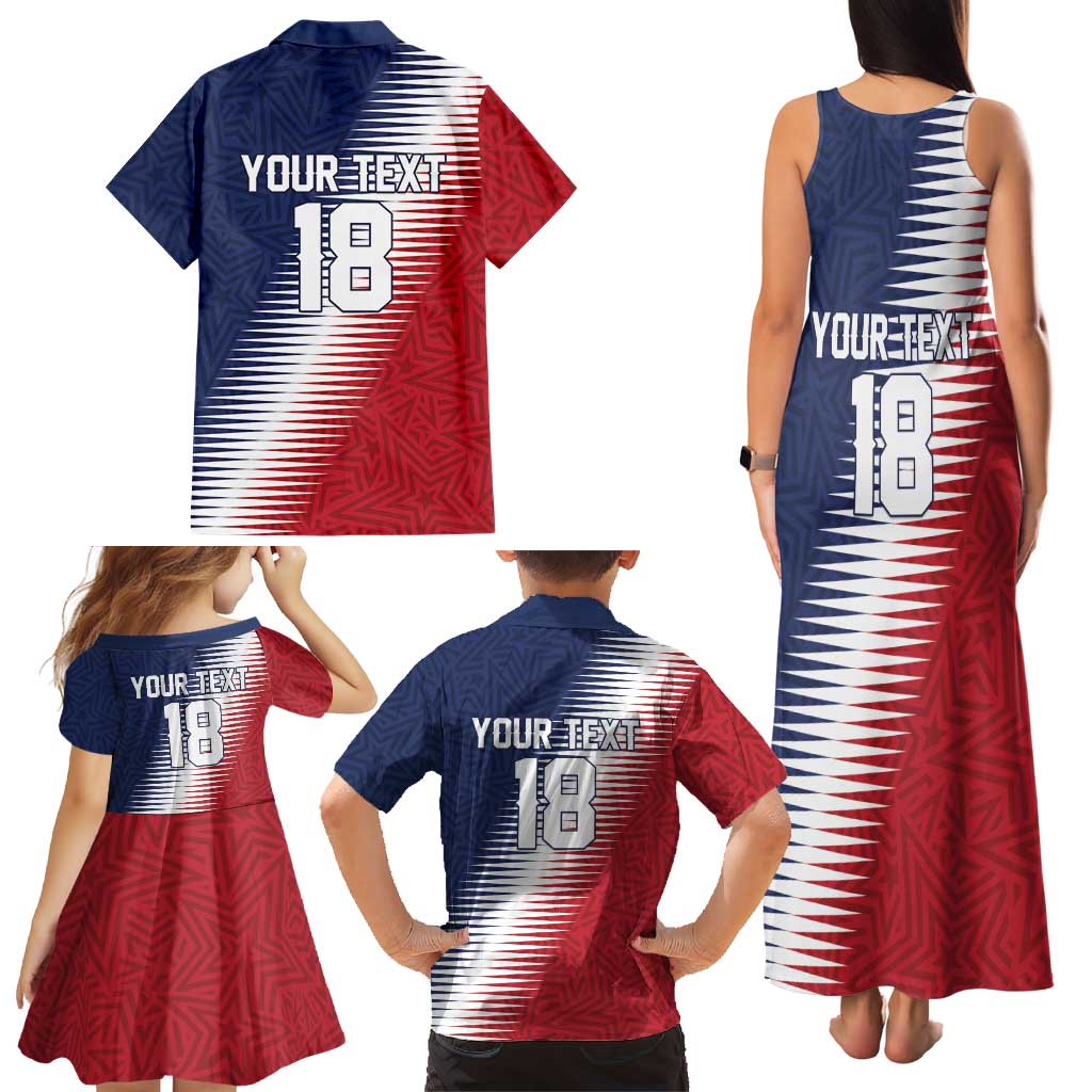 Custom USA Soccer Spirit Family Matching Tank Maxi Dress and Hawaiian Shirt Abstract Stars Style - Wonder Print Shop