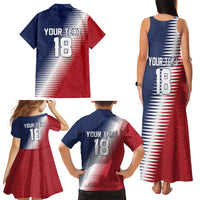 Custom USA Soccer Spirit Family Matching Tank Maxi Dress and Hawaiian Shirt Abstract Stars Style - Wonder Print Shop