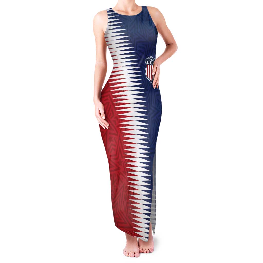 Custom USA Soccer Spirit Family Matching Tank Maxi Dress and Hawaiian Shirt Abstract Stars Style - Wonder Print Shop