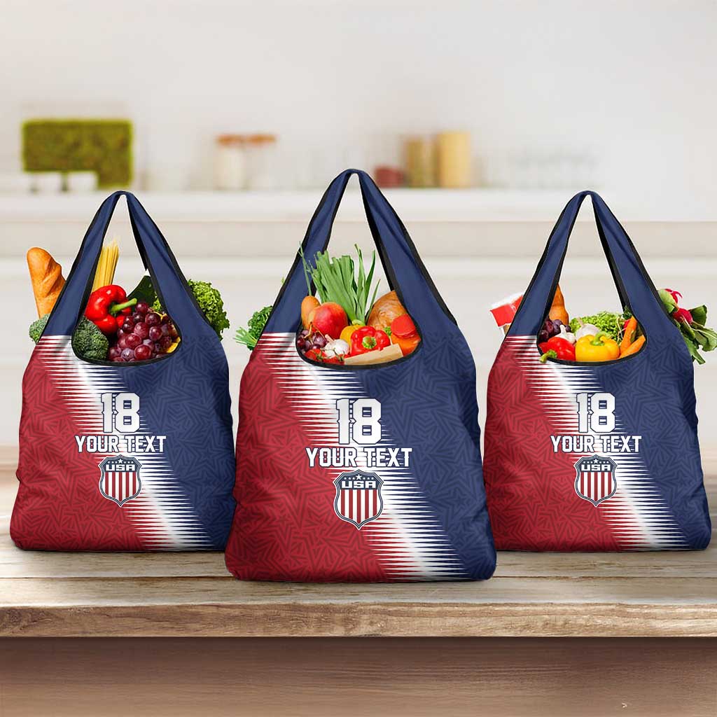 Custom USA Soccer Spirit Grocery Bag Abstract Stars Style - Wonder Print Shop