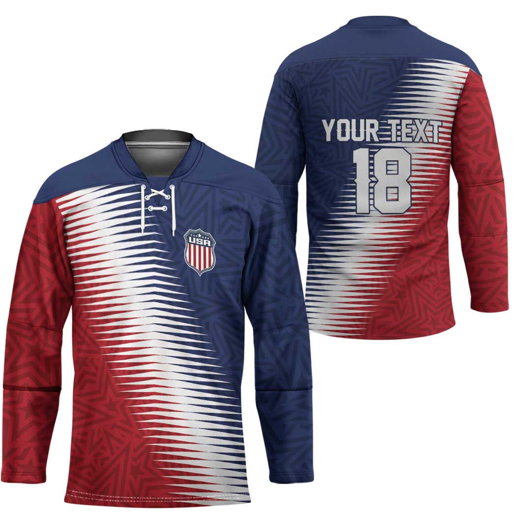 Custom USA Soccer Spirit Hockey Jersey Abstract Stars Style - Wonder Print Shop