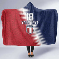Custom USA Soccer Spirit Hooded Blanket Abstract Stars Style - Wonder Print Shop