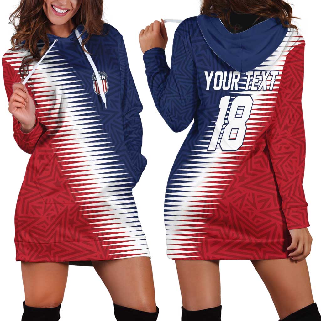 Custom USA Soccer Spirit Hoodie Dress Abstract Stars Style - Wonder Print Shop