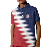Custom USA Soccer Spirit Kid Polo Shirt Abstract Stars Style - Wonder Print Shop
