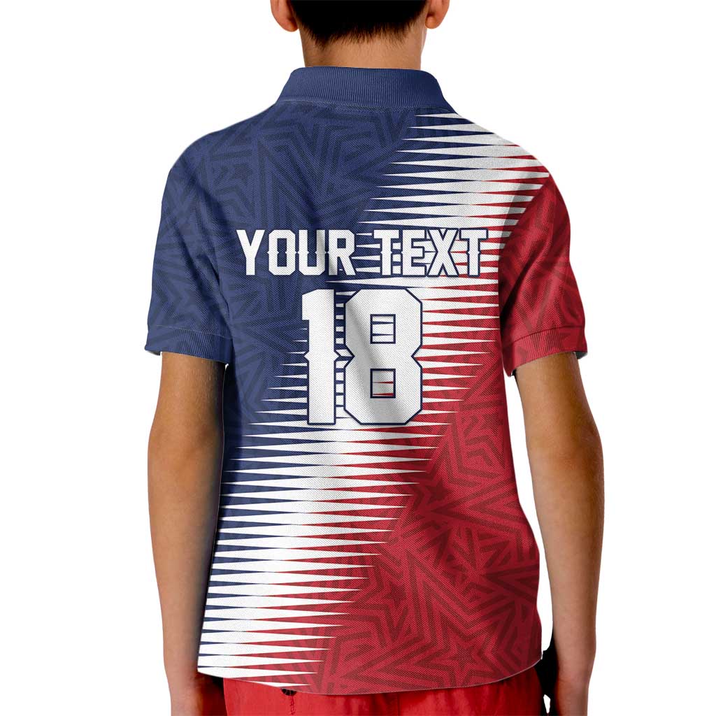 Custom USA Soccer Spirit Kid Polo Shirt Abstract Stars Style - Wonder Print Shop