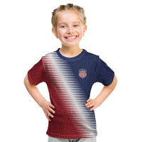 Custom USA Soccer Spirit Kid T Shirt Abstract Stars Style - Wonder Print Shop