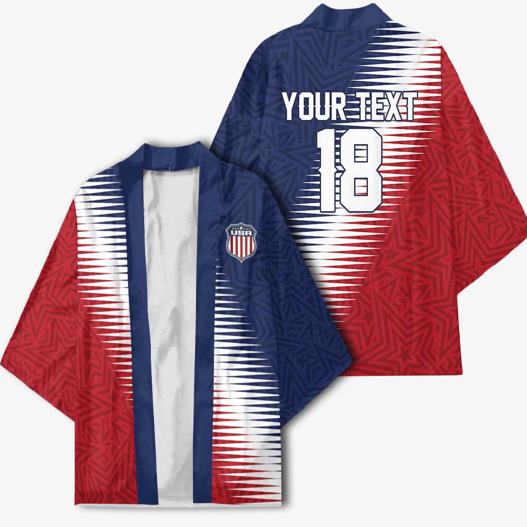 Custom USA Soccer Spirit Kimono Abstract Stars Style - Wonder Print Shop