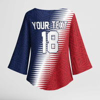 Custom USA Soccer Spirit Kimono Sleeve Blouse Abstract Stars Style - Wonder Print Shop