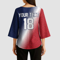 Custom USA Soccer Spirit Kimono Sleeve Blouse Abstract Stars Style - Wonder Print Shop