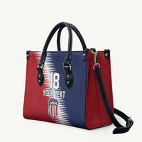 Custom USA Soccer Spirit Leather Bag Abstract Stars Style - Wonder Print Shop