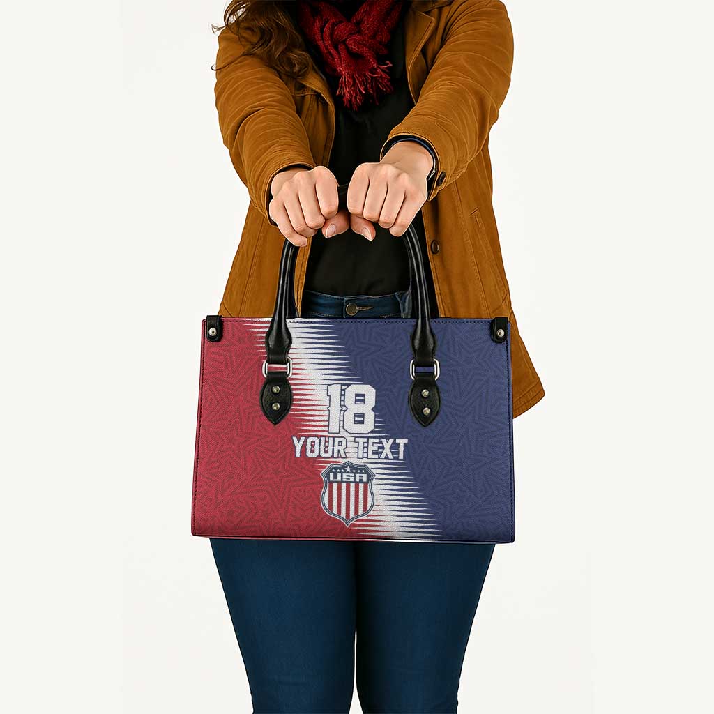 Custom USA Soccer Spirit Leather Bag Abstract Stars Style - Wonder Print Shop