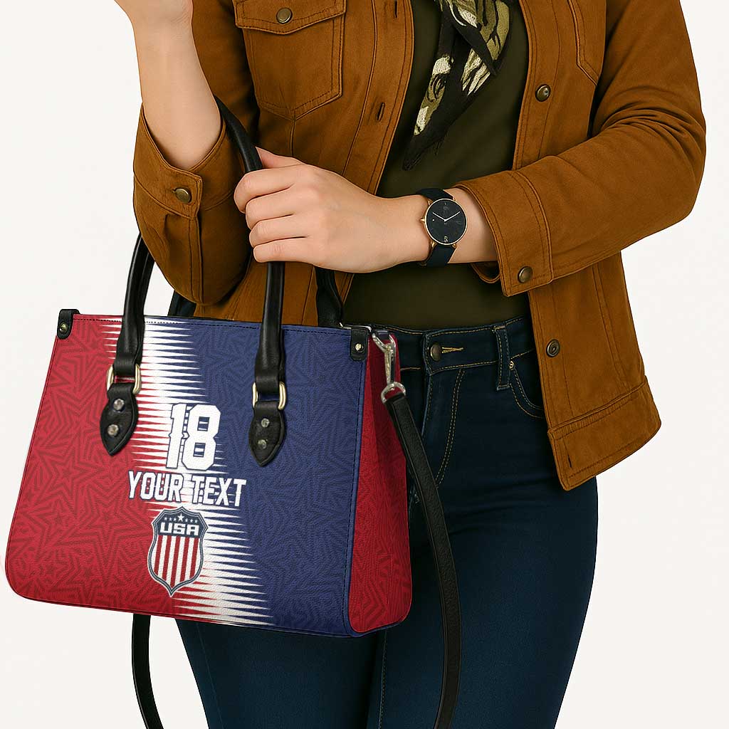 Custom USA Soccer Spirit Leather Bag Abstract Stars Style - Wonder Print Shop