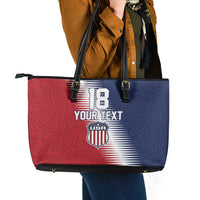 Custom USA Soccer Spirit Leather Tote Bag Abstract Stars Style - Wonder Print Shop