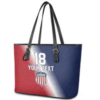 Custom USA Soccer Spirit Leather Tote Bag Abstract Stars Style - Wonder Print Shop