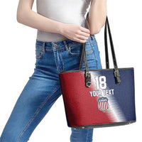 Custom USA Soccer Spirit Leather Tote Bag Abstract Stars Style - Wonder Print Shop