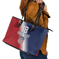Custom USA Soccer Spirit Leather Tote Bag Abstract Stars Style - Wonder Print Shop