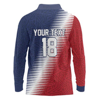Custom USA Soccer Spirit Long Sleeve Polo Shirt Abstract Stars Style - Wonder Print Shop