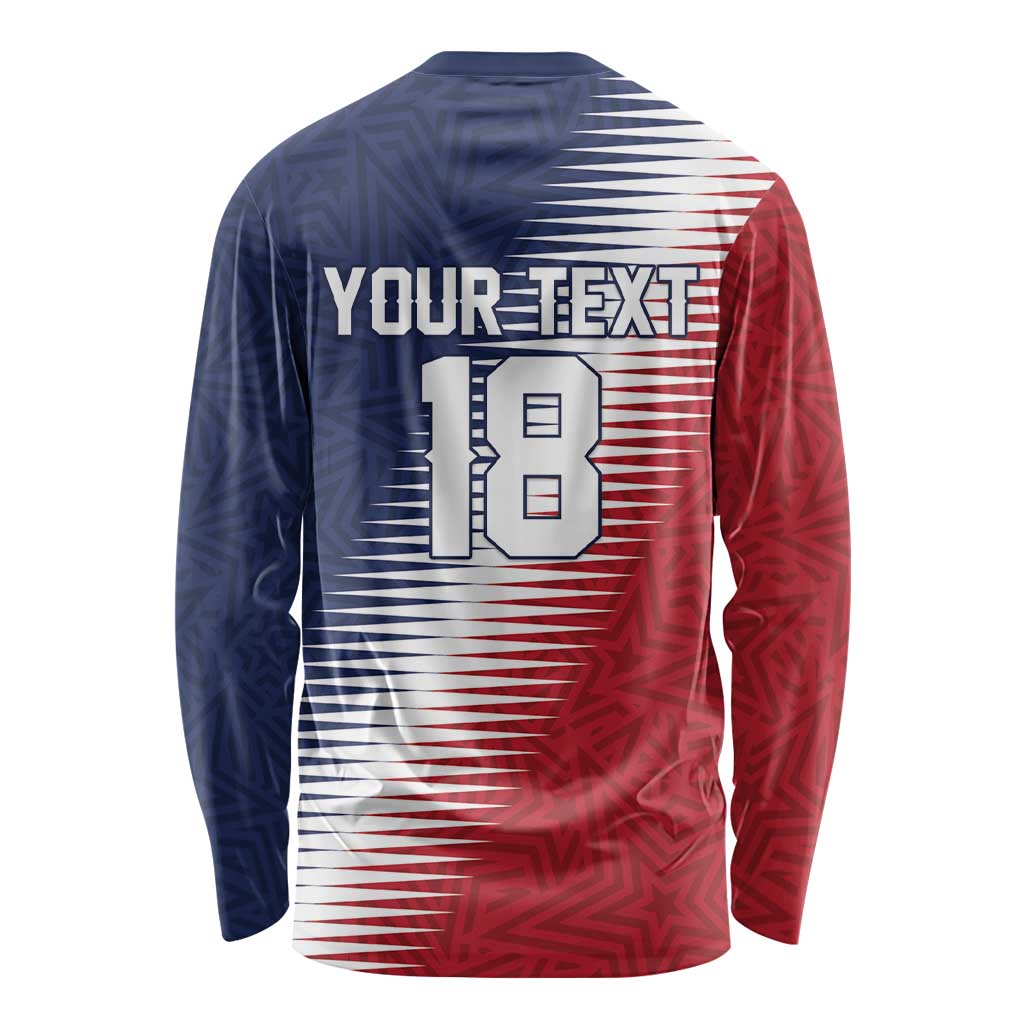 Custom USA Soccer Spirit Long Sleeve Shirt Abstract Stars Style - Wonder Print Shop