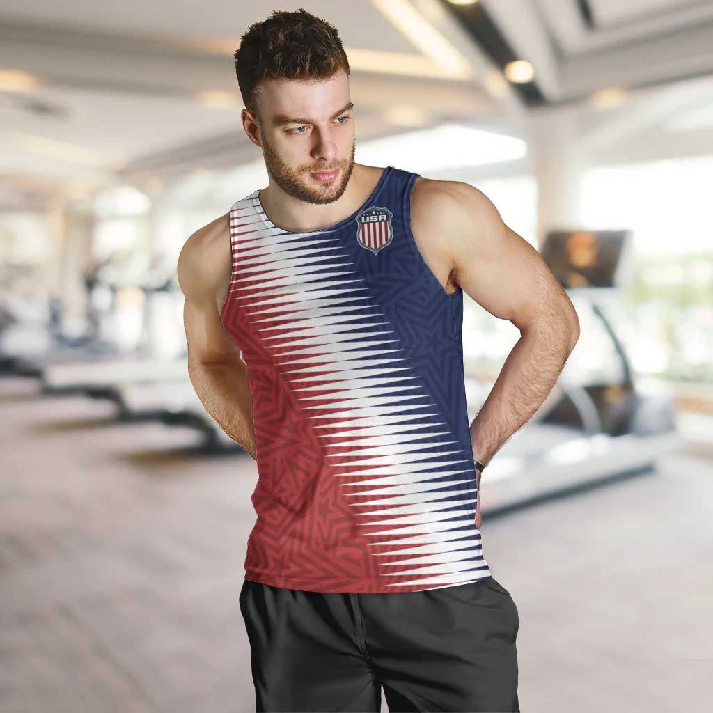 Custom USA Soccer Spirit Men Tank Top Abstract Stars Style - Wonder Print Shop