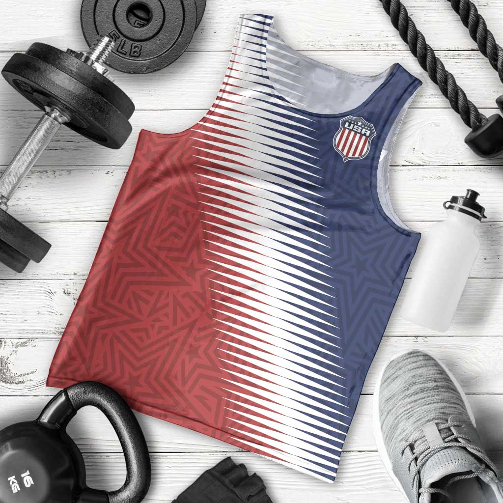 Custom USA Soccer Spirit Men Tank Top Abstract Stars Style - Wonder Print Shop