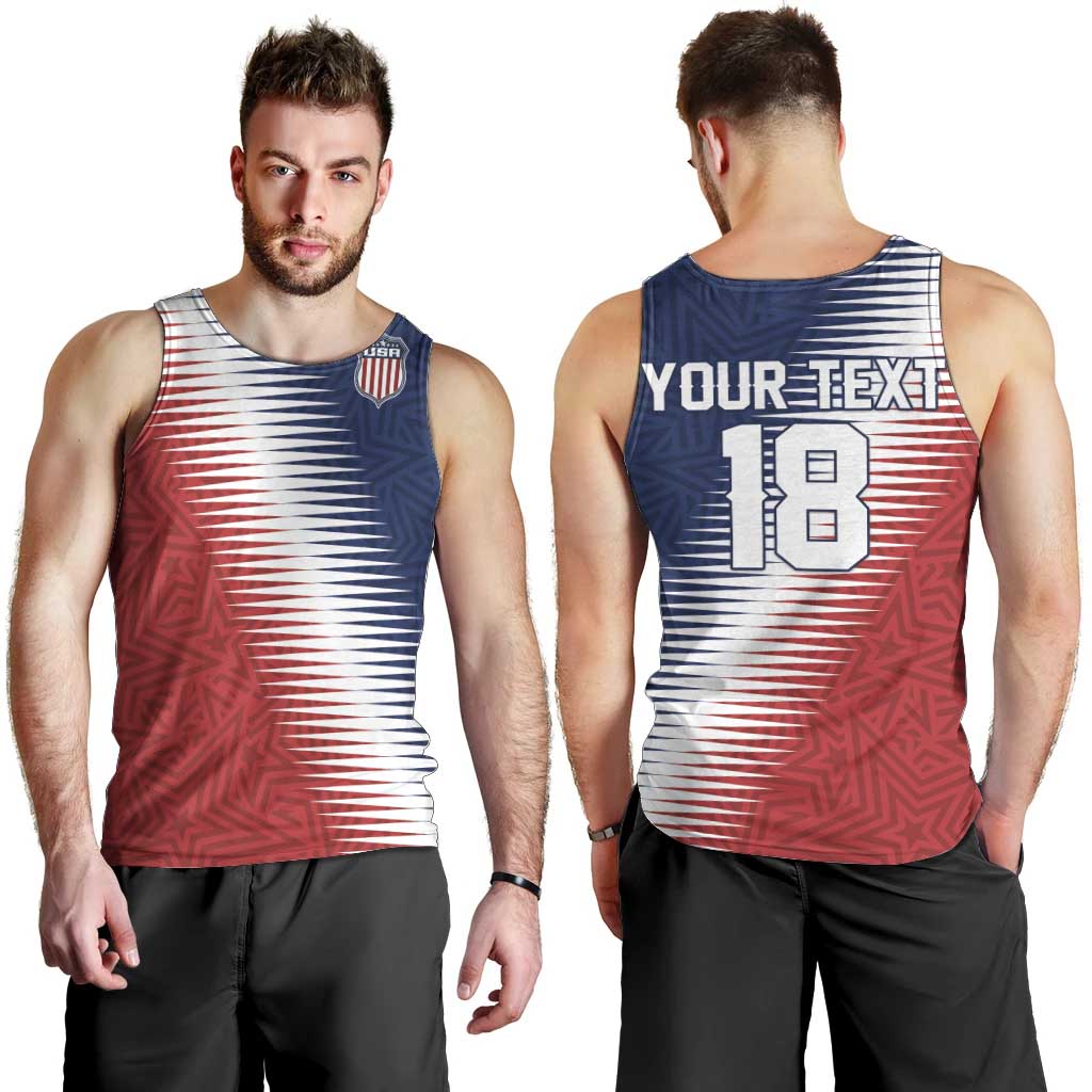 Custom USA Soccer Spirit Men Tank Top Abstract Stars Style - Wonder Print Shop