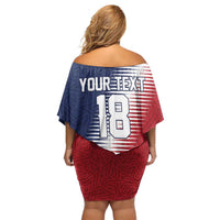 Custom USA Soccer Spirit Off Shoulder Short Dress Abstract Stars Style - Wonder Print Shop