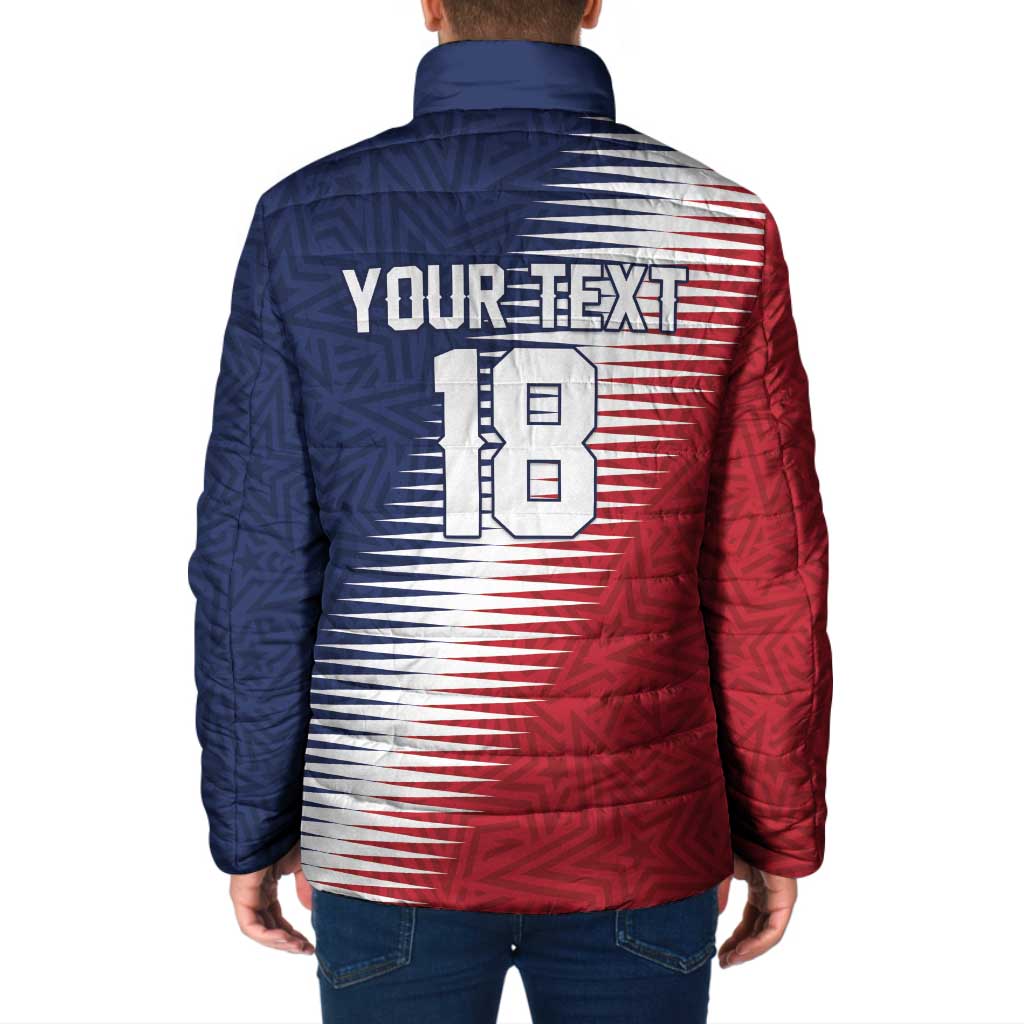 Custom USA Soccer Spirit Padded Jacket Abstract Stars Style - Wonder Print Shop