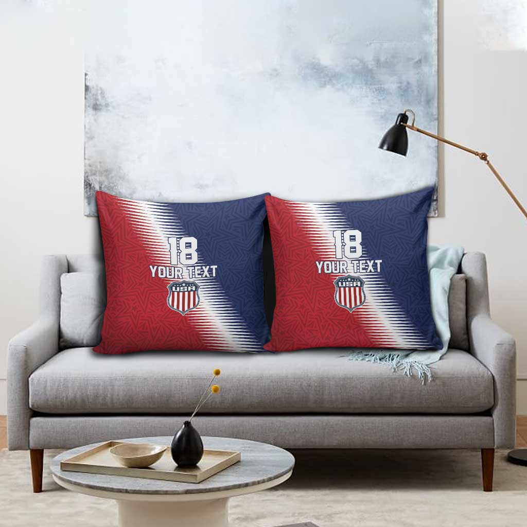 Custom USA Soccer Spirit Pillow Cover Abstract Stars Style - Wonder Print Shop
