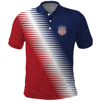 Custom USA Soccer Spirit Polo Shirt Abstract Stars Style - Wonder Print Shop