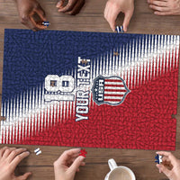 Custom USA Soccer Spirit Puzzle Abstract Stars Style - Wonder Print Shop
