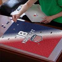Custom USA Soccer Spirit Puzzle Abstract Stars Style - Wonder Print Shop