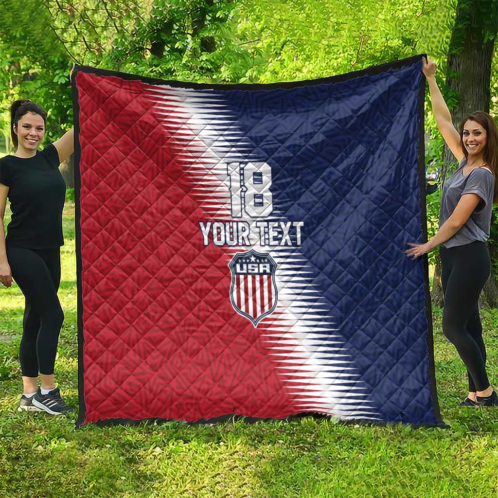 Custom USA Soccer Spirit Quilt Abstract Stars Style - Wonder Print Shop