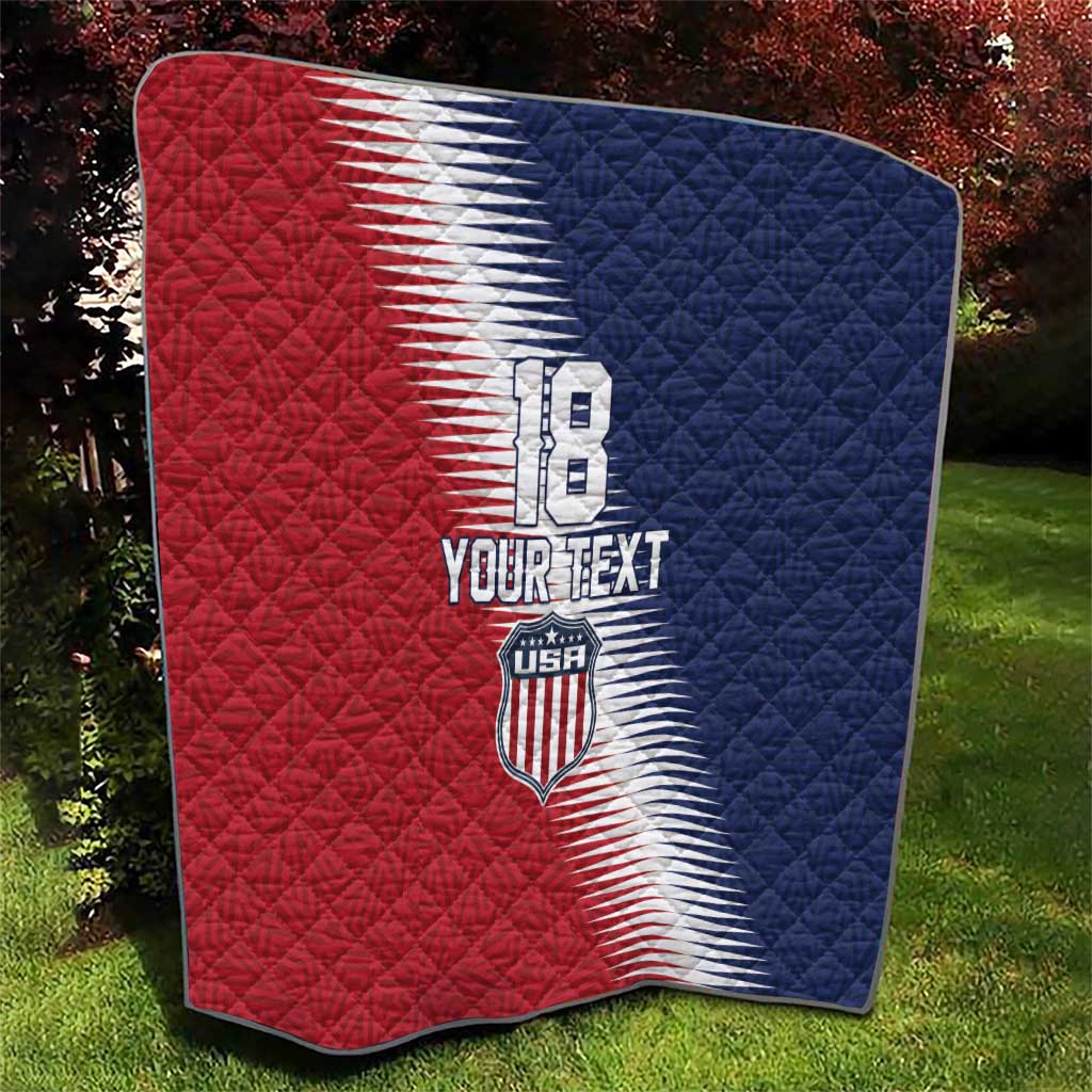 Custom USA Soccer Spirit Quilt Abstract Stars Style - Wonder Print Shop