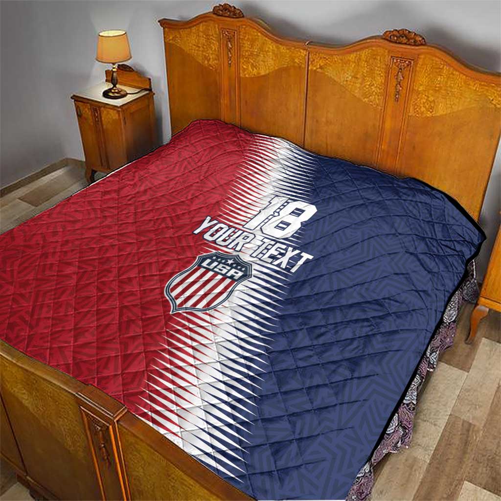 Custom USA Soccer Spirit Quilt Abstract Stars Style - Wonder Print Shop