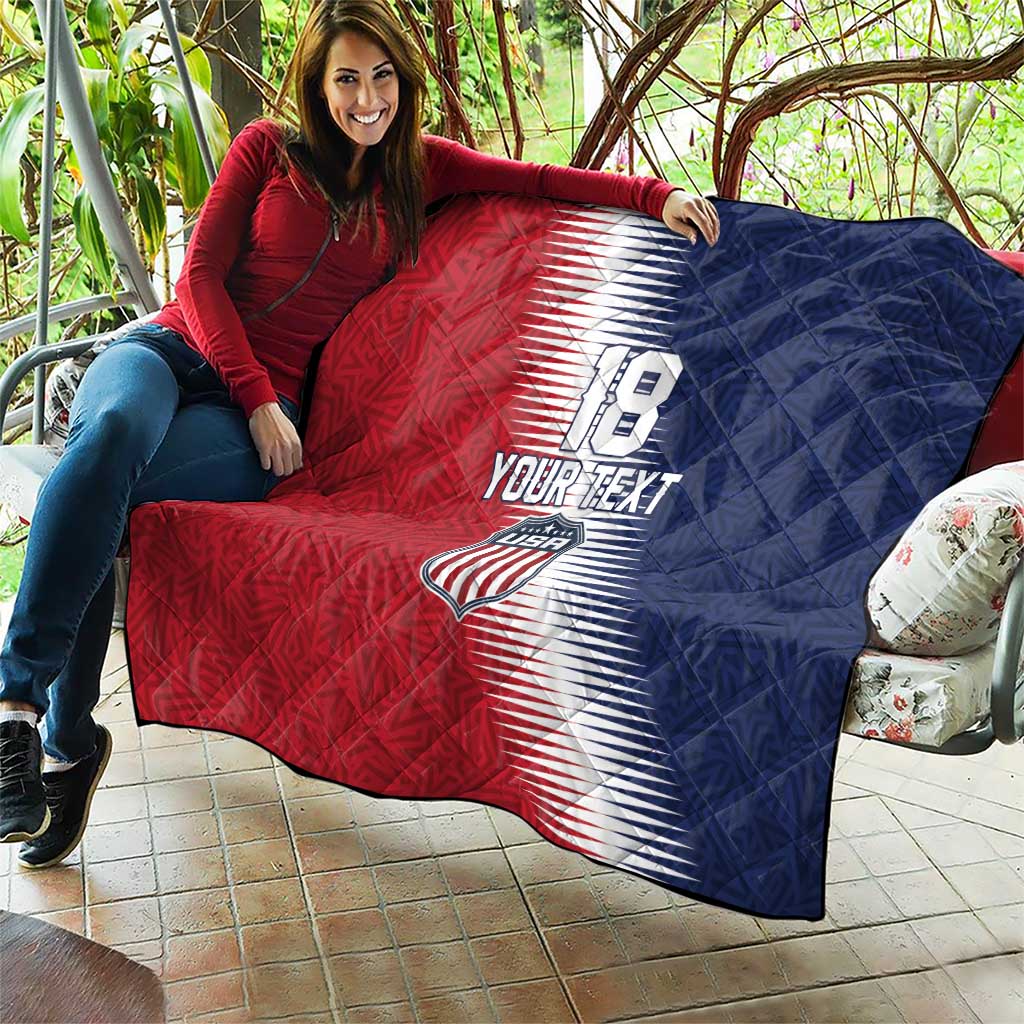 Custom USA Soccer Spirit Quilt Abstract Stars Style - Wonder Print Shop