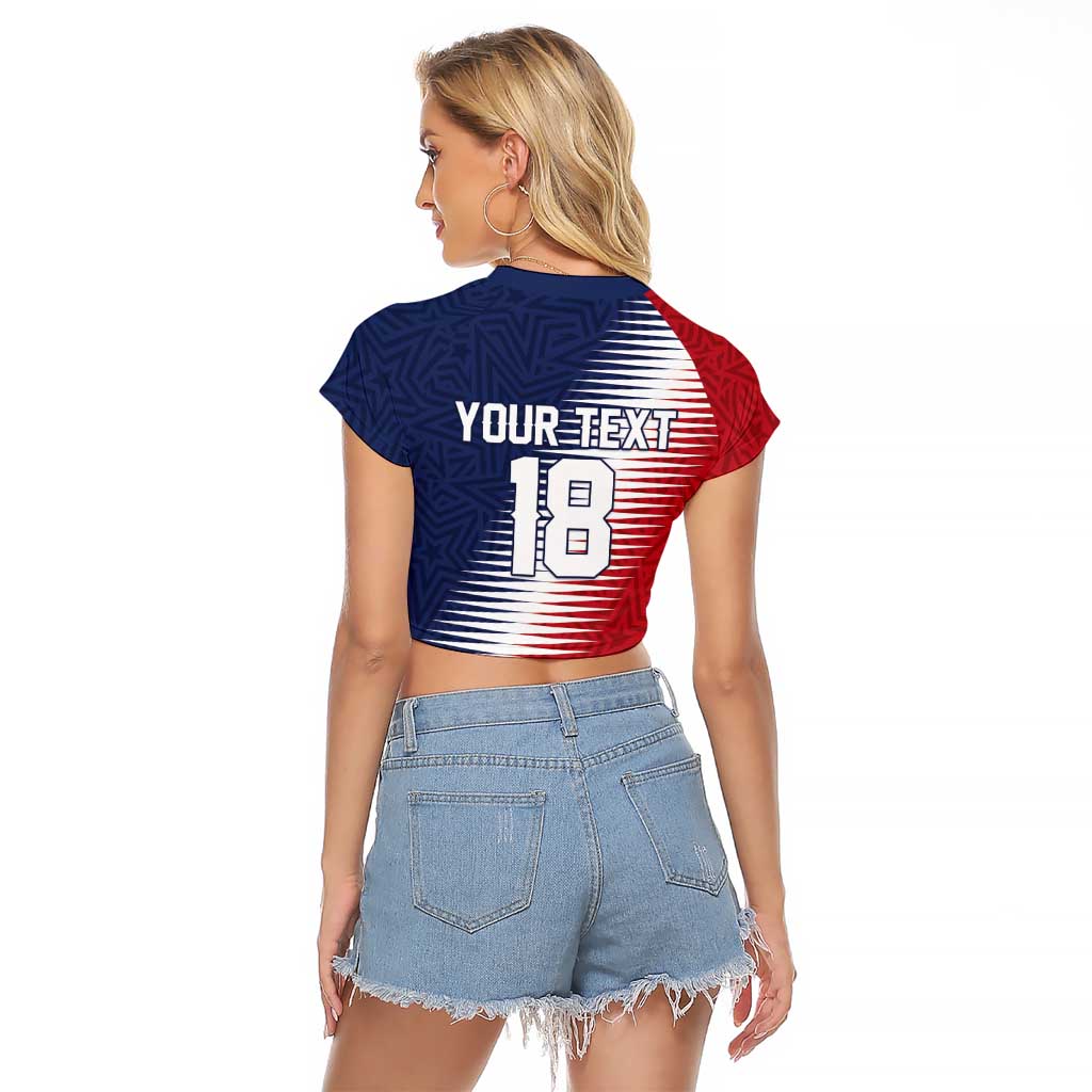Custom USA Soccer Spirit Raglan Cropped T Shirt Abstract Stars Style - Wonder Print Shop