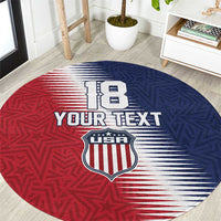 Custom USA Soccer Spirit Round Carpet Abstract Stars Style - Wonder Print Shop