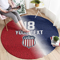 Custom USA Soccer Spirit Round Carpet Abstract Stars Style - Wonder Print Shop