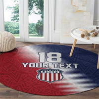 Custom USA Soccer Spirit Round Carpet Abstract Stars Style - Wonder Print Shop