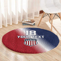Custom USA Soccer Spirit Round Carpet Abstract Stars Style - Wonder Print Shop