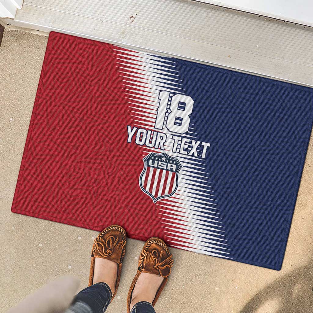 Custom USA Soccer Spirit Rubber Doormat Abstract Stars Style - Wonder Print Shop